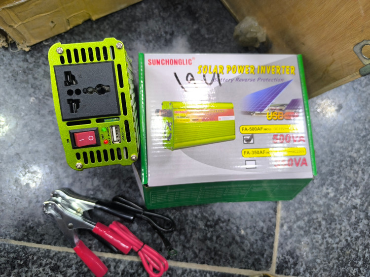 مبدل برق 12به 220 کیفیت عالی 500وات دارای فن و usb تعداد داریم آف خورده